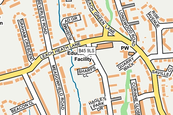 B45 9LS map - OS OpenMap – Local (Ordnance Survey)