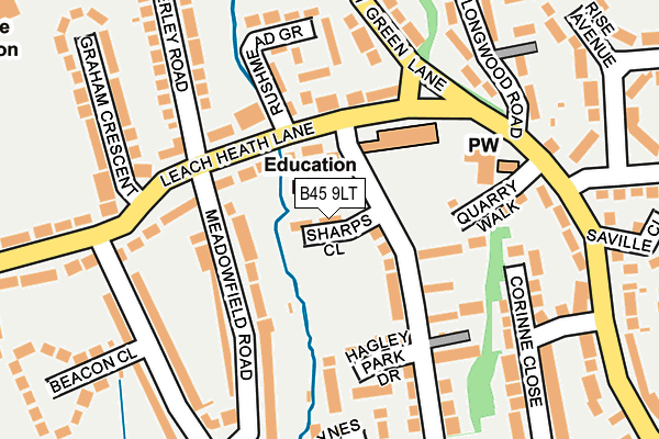 B45 9LT map - OS OpenMap – Local (Ordnance Survey)