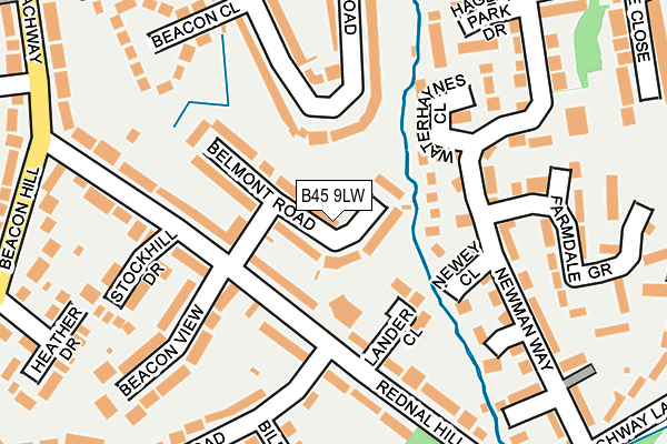B45 9LW map - OS OpenMap – Local (Ordnance Survey)