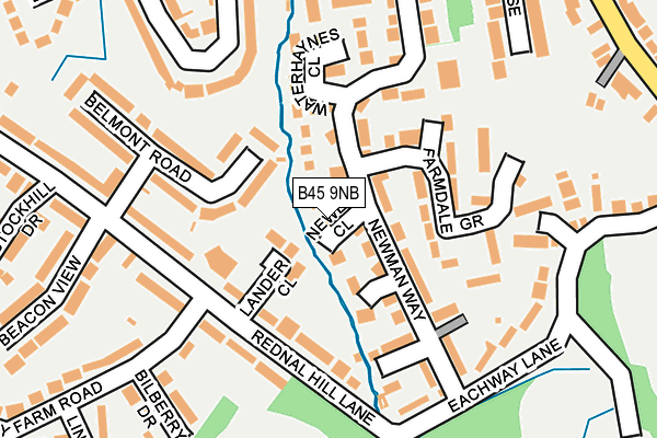 B45 9NB map - OS OpenMap – Local (Ordnance Survey)