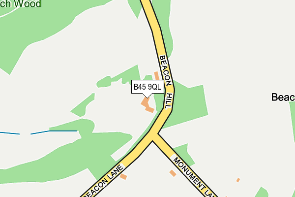 B45 9QL map - OS OpenMap – Local (Ordnance Survey)