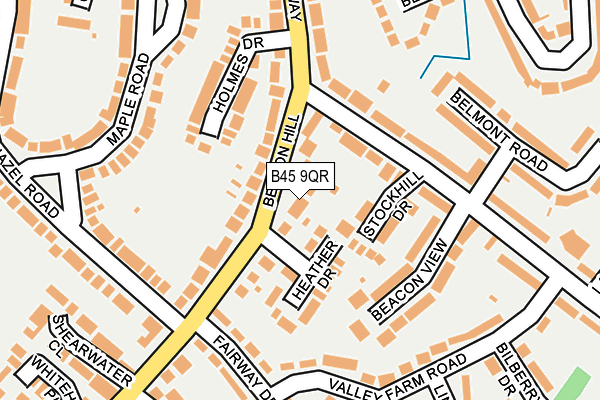 B45 9QR map - OS OpenMap – Local (Ordnance Survey)