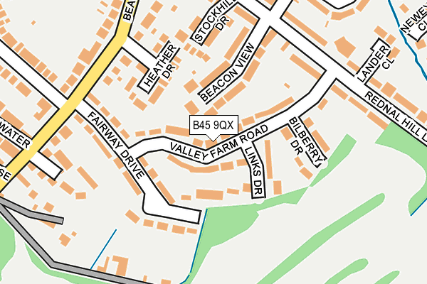 B45 9QX map - OS OpenMap – Local (Ordnance Survey)