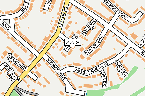 B45 9RA map - OS OpenMap – Local (Ordnance Survey)