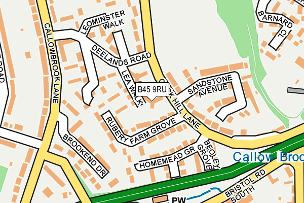 B45 9RU map - OS OpenMap – Local (Ordnance Survey)