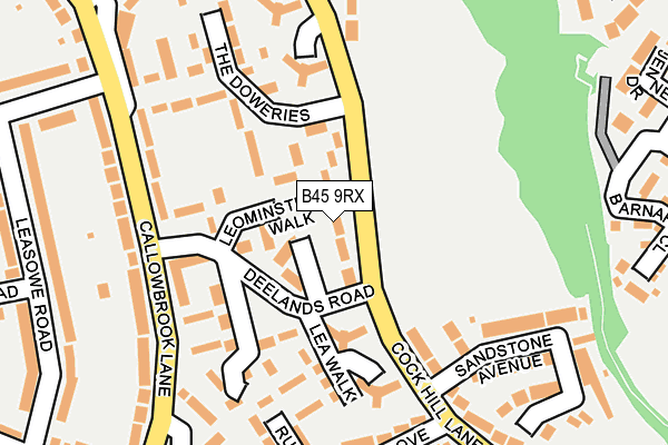 B45 9RX map - OS OpenMap – Local (Ordnance Survey)