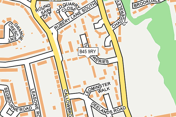 B45 9RY map - OS OpenMap – Local (Ordnance Survey)