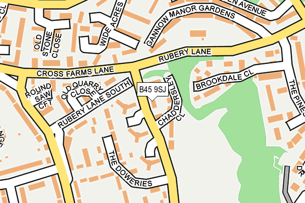 B45 9SJ map - OS OpenMap – Local (Ordnance Survey)