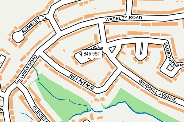 B45 9ST map - OS OpenMap – Local (Ordnance Survey)