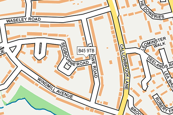 B45 9TB map - OS OpenMap – Local (Ordnance Survey)