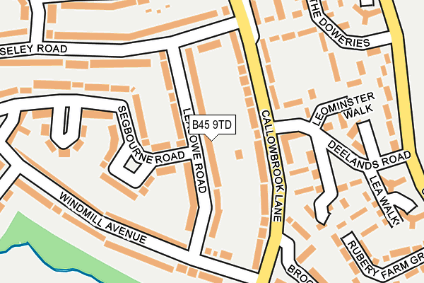 B45 9TD map - OS OpenMap – Local (Ordnance Survey)
