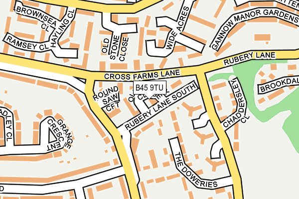 B45 9TU map - OS OpenMap – Local (Ordnance Survey)