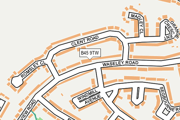 B45 9TW map - OS OpenMap – Local (Ordnance Survey)