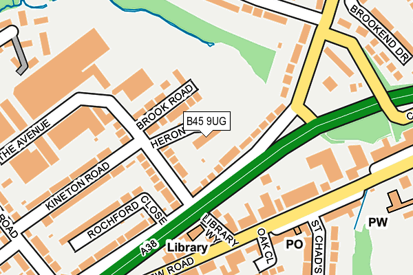 B45 9UG map - OS OpenMap – Local (Ordnance Survey)
