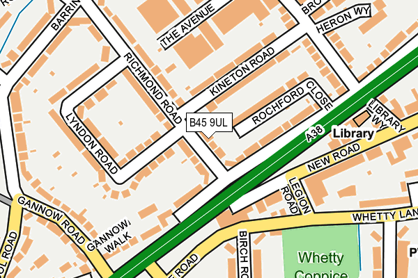 B45 9UL map - OS OpenMap – Local (Ordnance Survey)