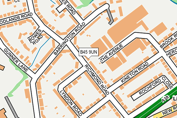 B45 9UN map - OS OpenMap – Local (Ordnance Survey)