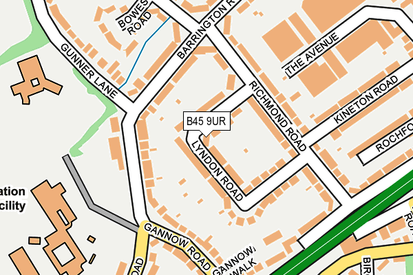 B45 9UR map - OS OpenMap – Local (Ordnance Survey)