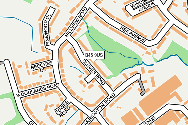 B45 9US map - OS OpenMap – Local (Ordnance Survey)