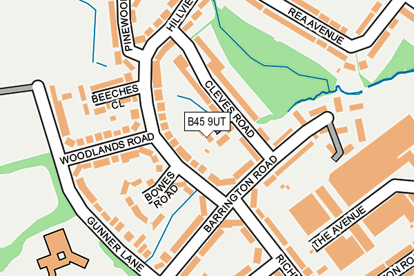 B45 9UT map - OS OpenMap – Local (Ordnance Survey)