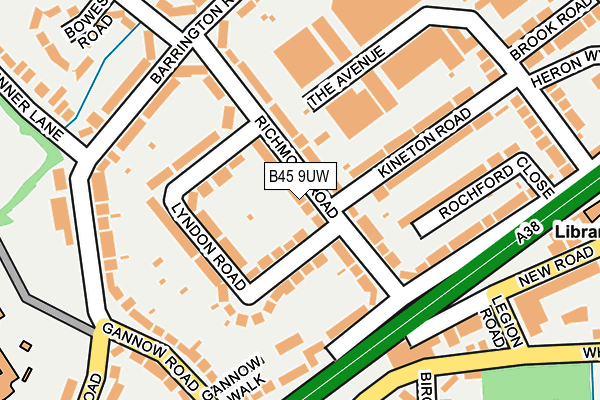 B45 9UW map - OS OpenMap – Local (Ordnance Survey)