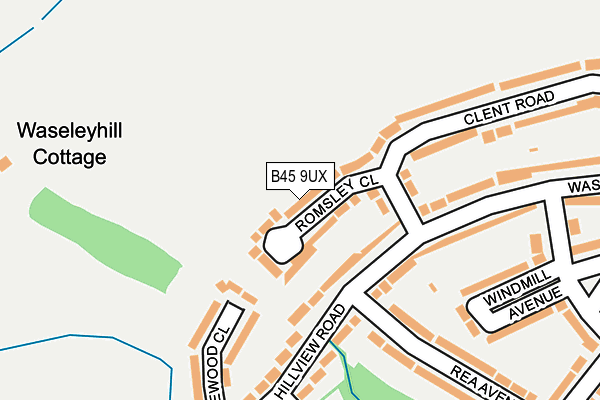 B45 9UX map - OS OpenMap – Local (Ordnance Survey)