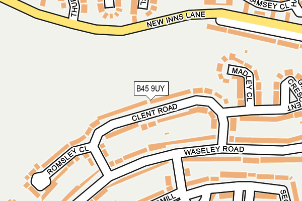 B45 9UY map - OS OpenMap – Local (Ordnance Survey)