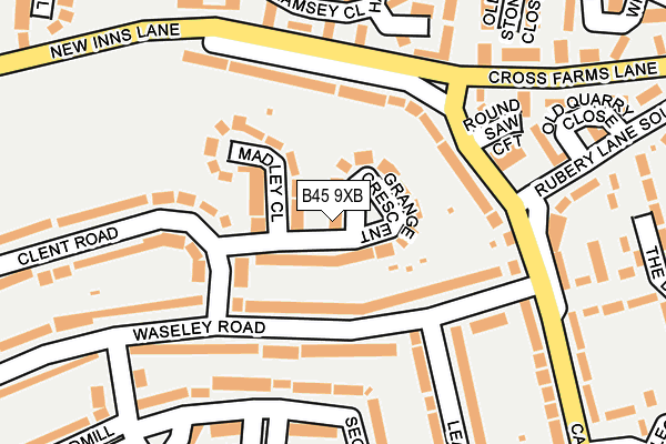 B45 9XB map - OS OpenMap – Local (Ordnance Survey)