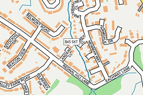 B45 9XT map - OS OpenMap – Local (Ordnance Survey)