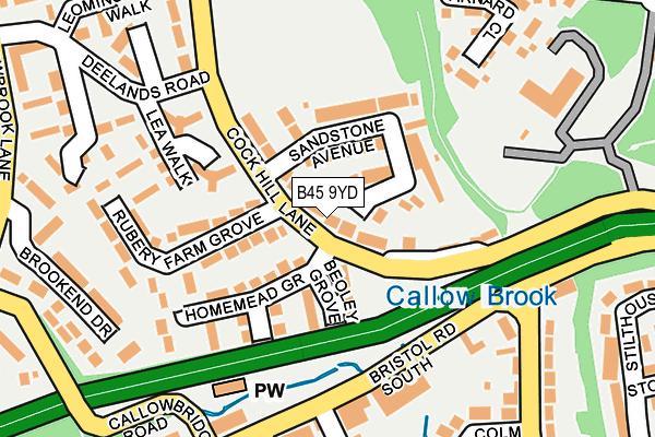 B45 9YD map - OS OpenMap – Local (Ordnance Survey)