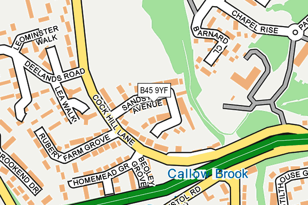 B45 9YF map - OS OpenMap – Local (Ordnance Survey)