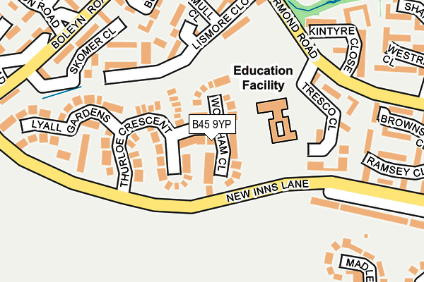 B45 9YP map - OS OpenMap – Local (Ordnance Survey)