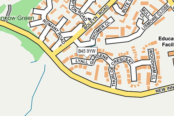 B45 9YW map - OS OpenMap – Local (Ordnance Survey)