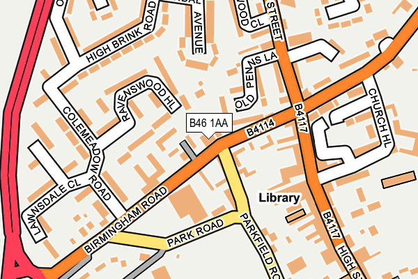B46 1AA map - OS OpenMap – Local (Ordnance Survey)