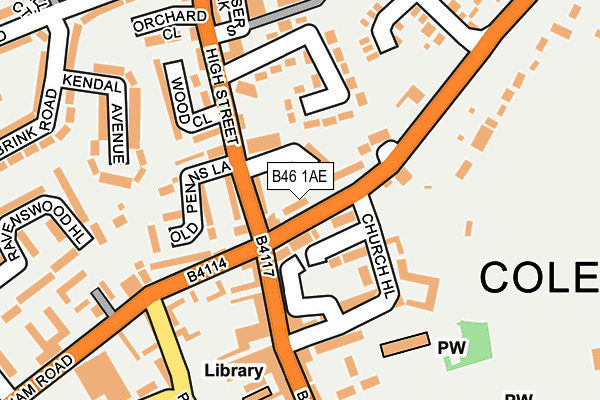 B46 1AE map - OS OpenMap – Local (Ordnance Survey)