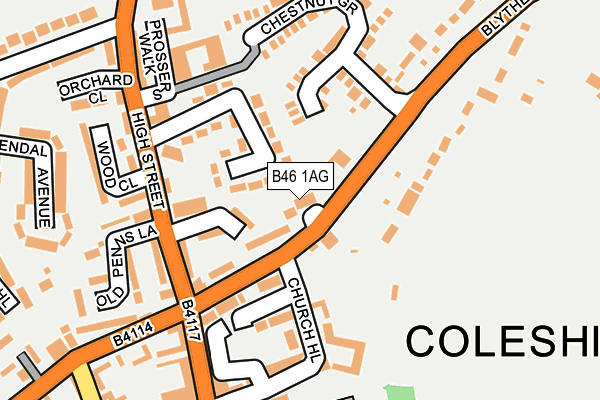 B46 1AG map - OS OpenMap – Local (Ordnance Survey)