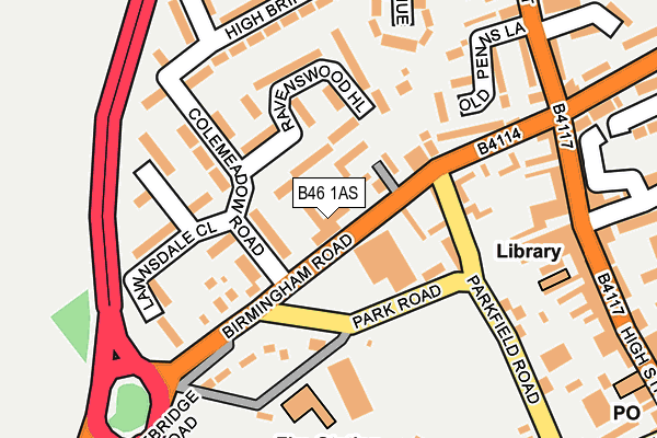 B46 1AS map - OS OpenMap – Local (Ordnance Survey)