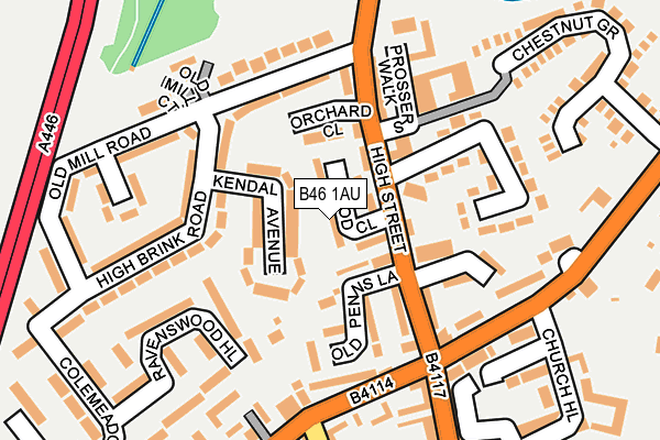 B46 1AU map - OS OpenMap – Local (Ordnance Survey)