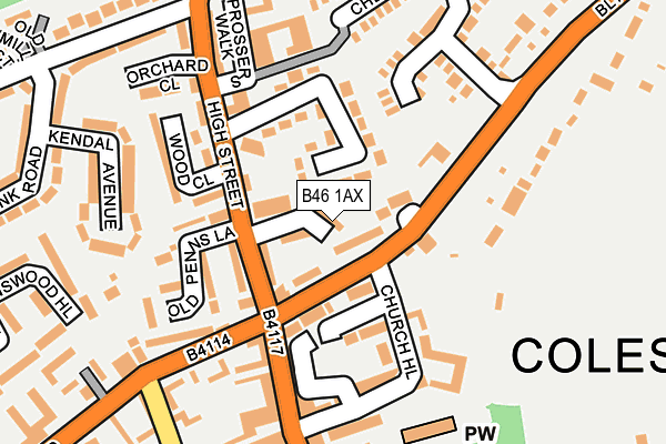 B46 1AX map - OS OpenMap – Local (Ordnance Survey)