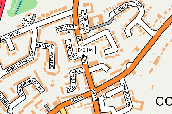 B46 1AY map - OS OpenMap – Local (Ordnance Survey)