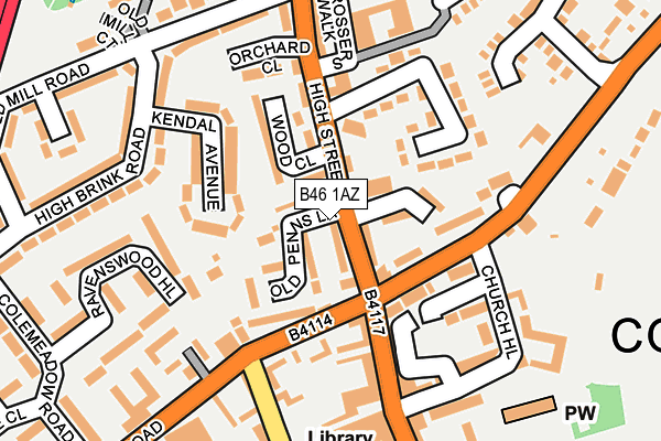 B46 1AZ map - OS OpenMap – Local (Ordnance Survey)