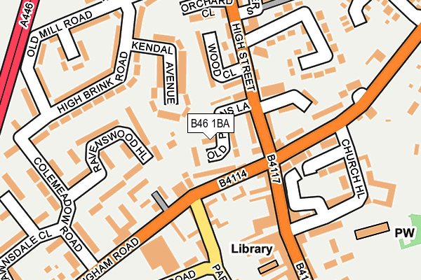 B46 1BA map - OS OpenMap – Local (Ordnance Survey)