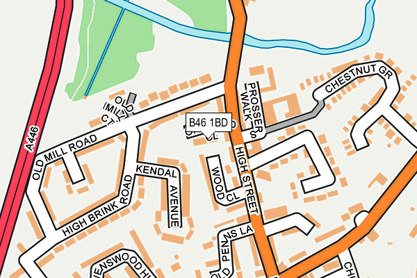 B46 1BD map - OS OpenMap – Local (Ordnance Survey)