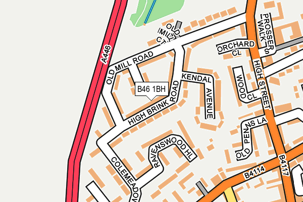 B46 1BH map - OS OpenMap – Local (Ordnance Survey)