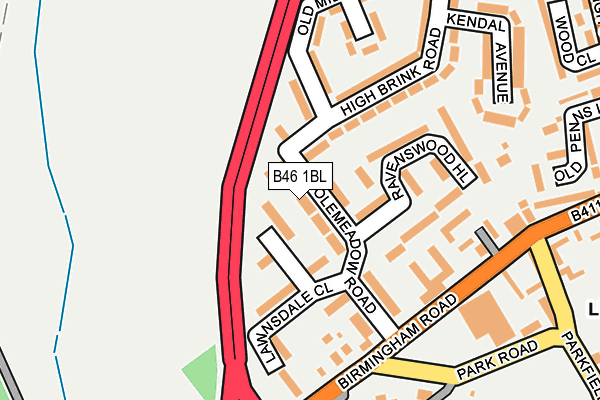 B46 1BL map - OS OpenMap – Local (Ordnance Survey)