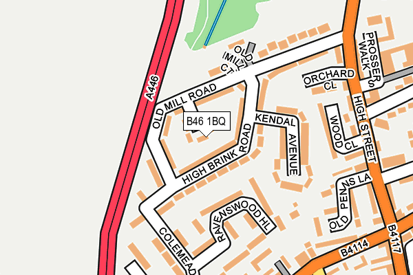 B46 1BQ map - OS OpenMap – Local (Ordnance Survey)