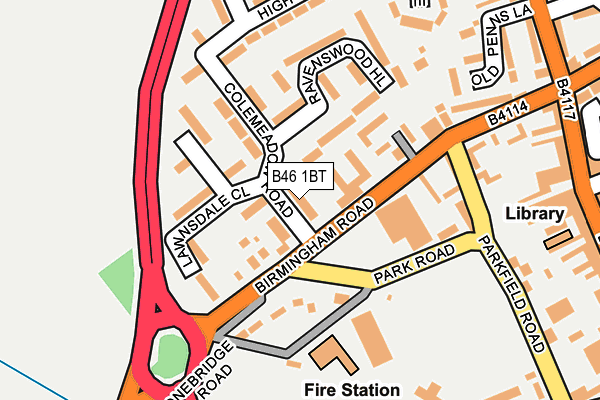 B46 1BT map - OS OpenMap – Local (Ordnance Survey)