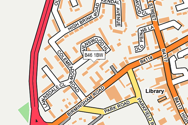 B46 1BW map - OS OpenMap – Local (Ordnance Survey)