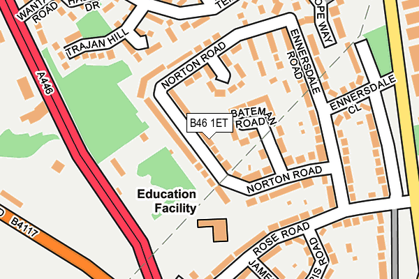B46 1ET map - OS OpenMap – Local (Ordnance Survey)