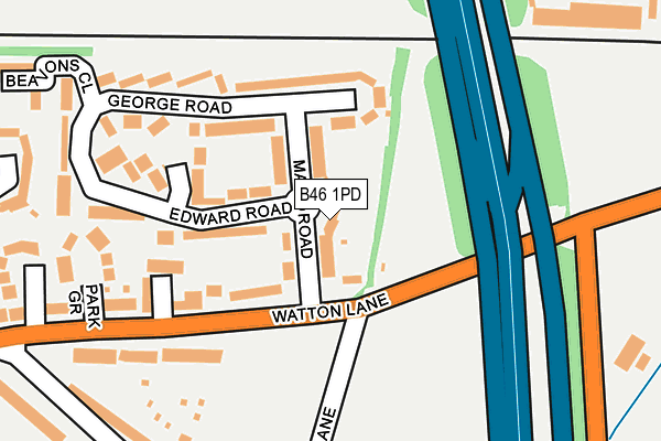 B46 1PD map - OS OpenMap – Local (Ordnance Survey)