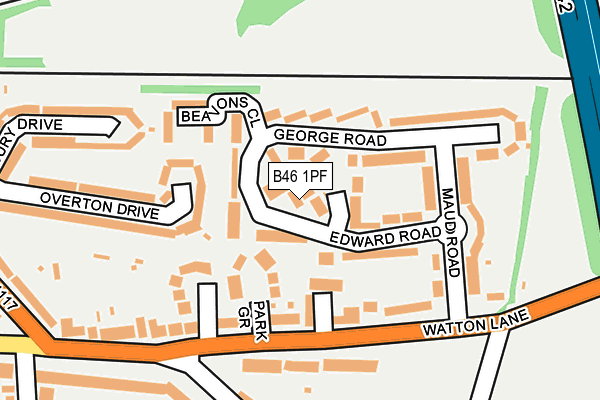 B46 1PF map - OS OpenMap – Local (Ordnance Survey)